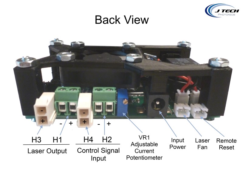 High Current Compliant Laser Driver Back View 800