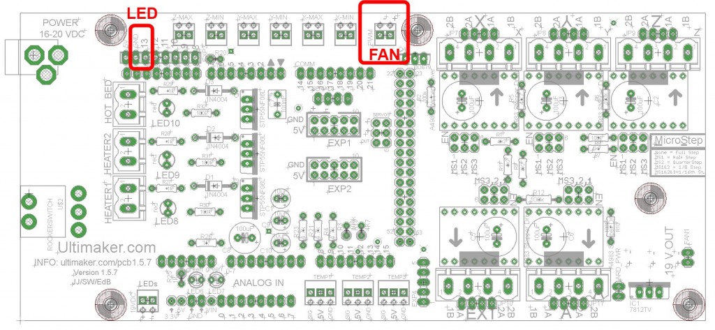 Ultimaker Board Connections for Laser
