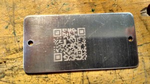 Laser engraved QR Code 600
