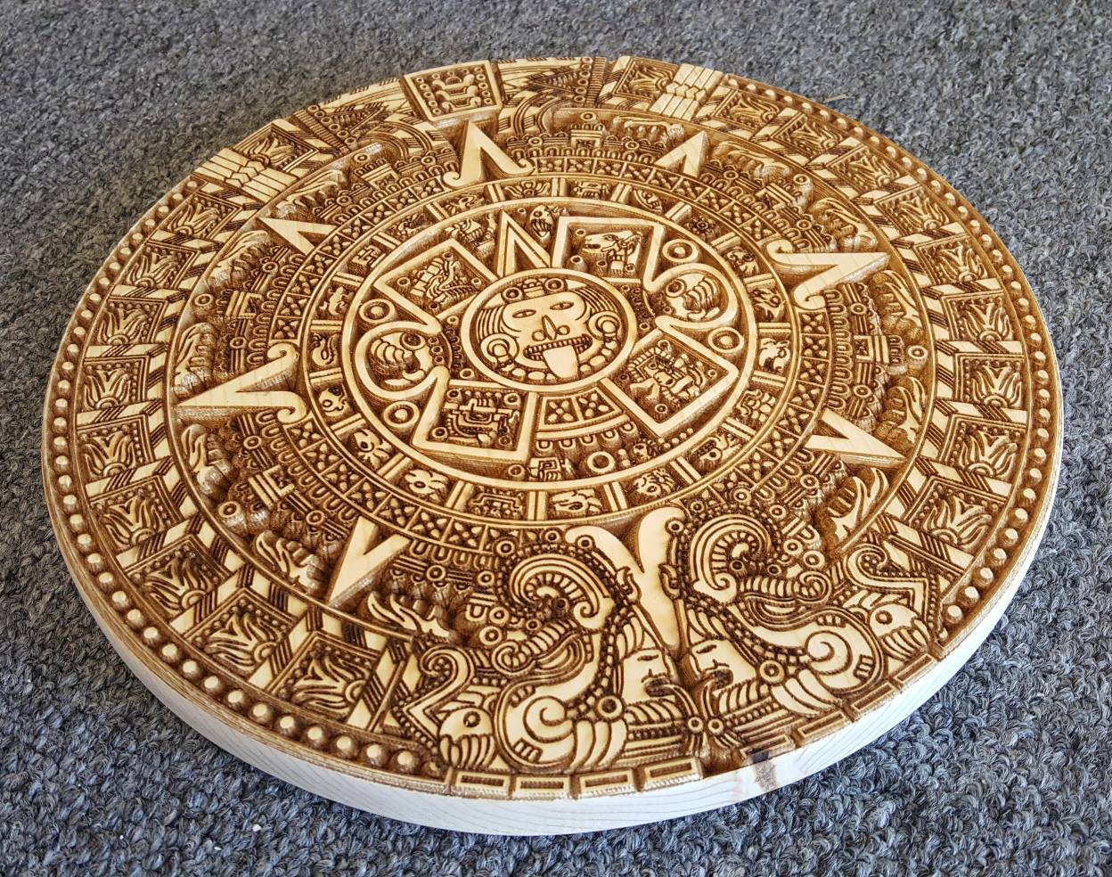 Aztec Calendar Made Using VCarve Pro and a J Tech Laser for Sale