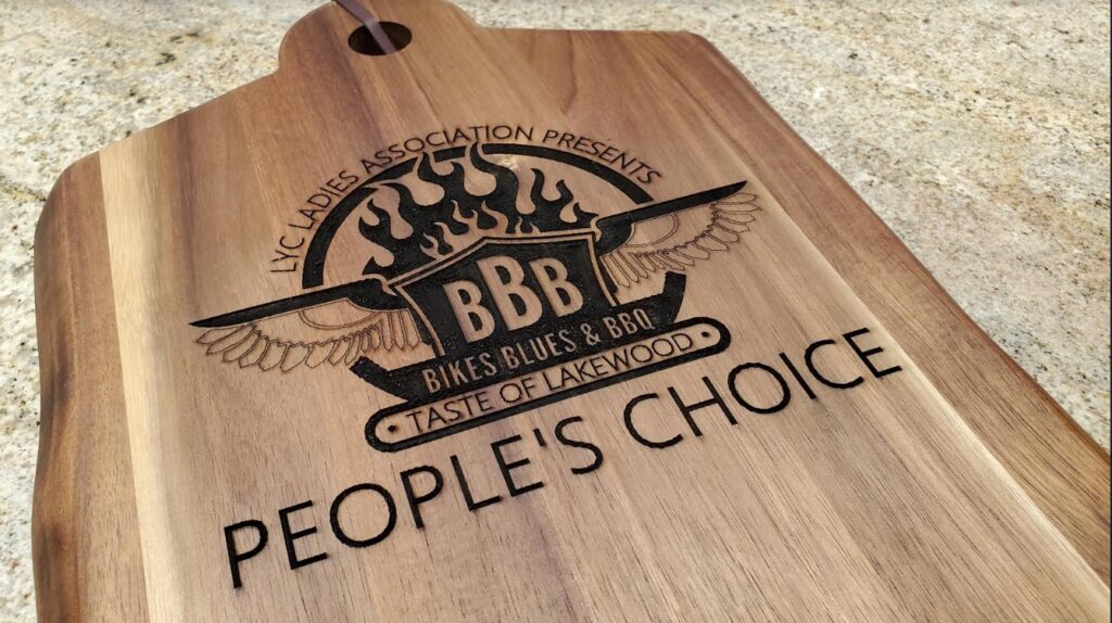 Laser engraved cutting board